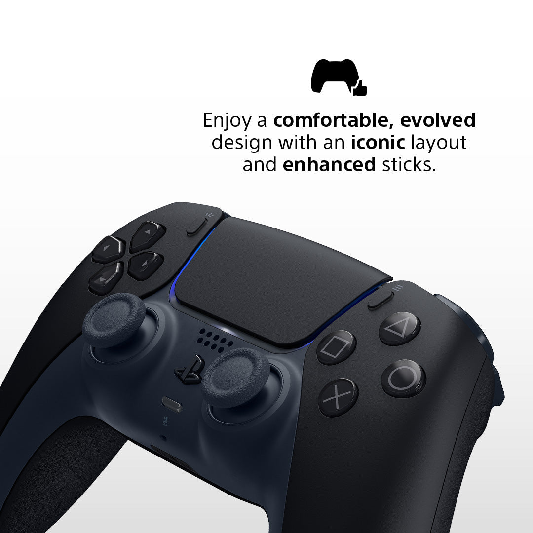 Midnight Black DualSense Wireless Controller - For PS5, PC, Mac & Mobile