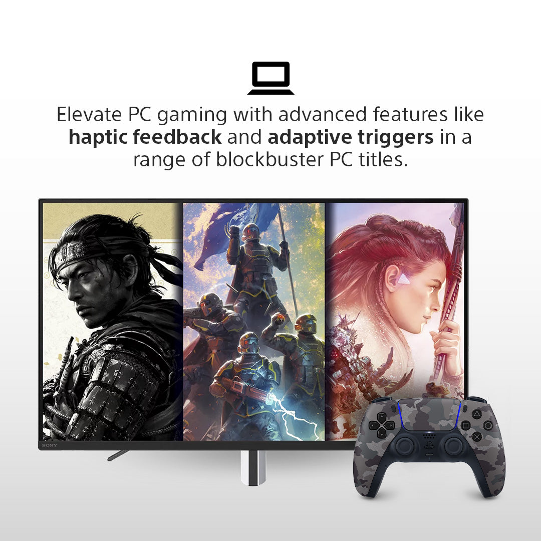 Grey Camouflage DualSense Wireless Controller - For PS5, PC, Mac & Mobile
