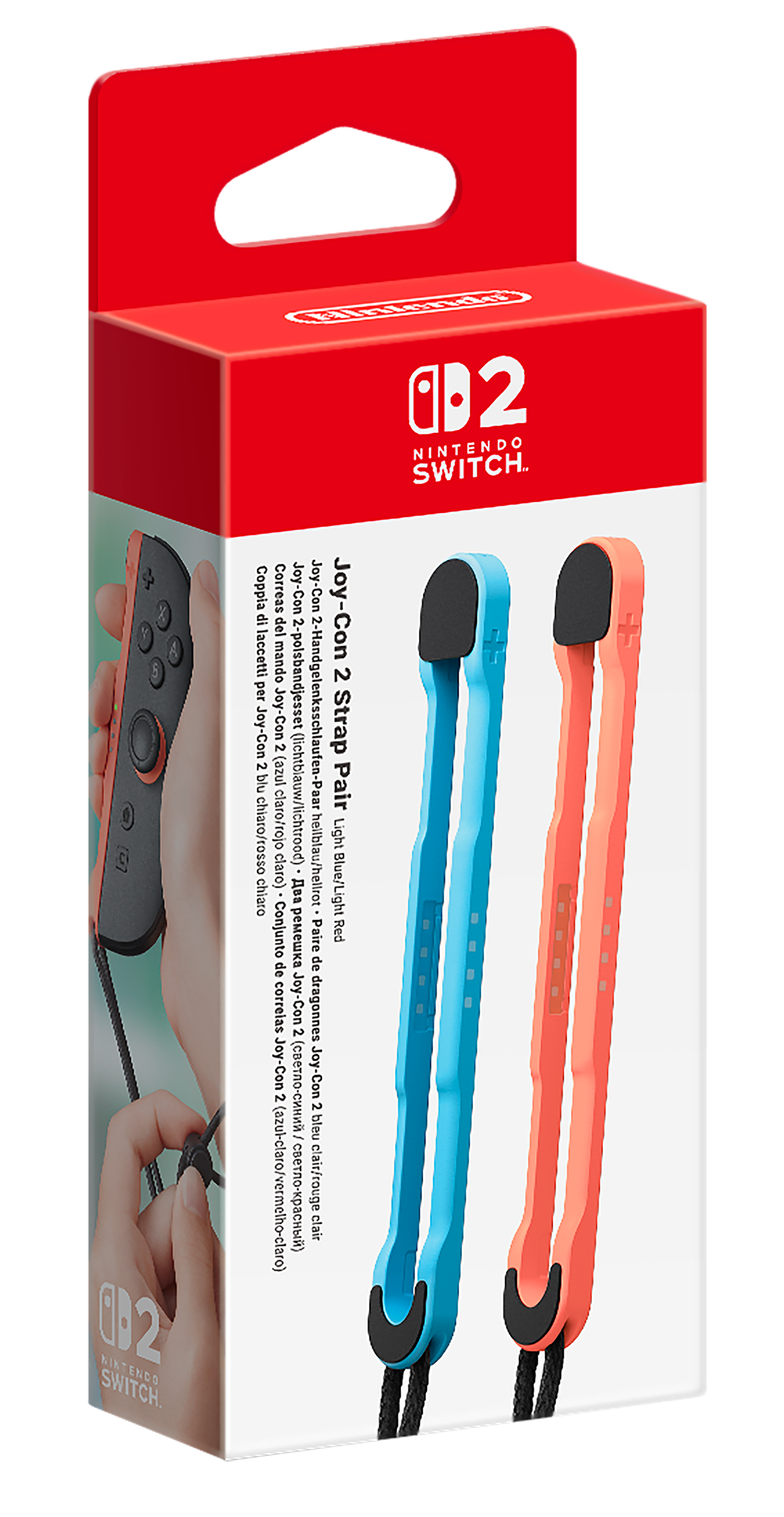 Nintendo Switch 2 Joy-Con Strap Pair in Light Blue and Light Red