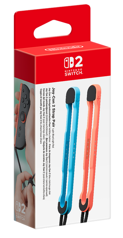 Nintendo Switch 2 Joy-Con Strap Pair in Light Blue and Light Red